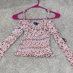 Floral Off-shoulder Shirt